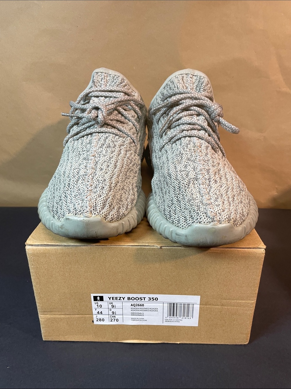 Yeezy Boost 350 Sneakers in Light Gray Knit
